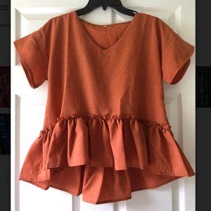 SHEIN Orange Peplum shirt
